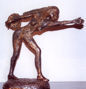 DISCOBOLA, 1992 - BRONZO 48 X 49 X 21