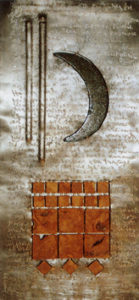 ORDINE E DISORDINE, 1999 - LASTRA DI PIOMBO - LEGNO DI ULIVO - RAME 98 X 46