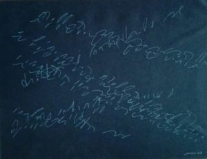 SENZA TITOLO, 2016 - SCRITTURA SU TELATO NERO CM 120 X 90