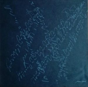 SENZA TITOLO, 2016 – SCRITTURA SU TELATO NERO CM 90 X 90